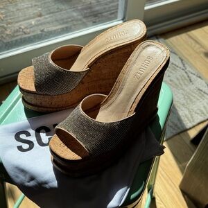 SCHUTZ Cork Wedge Slide Sandals